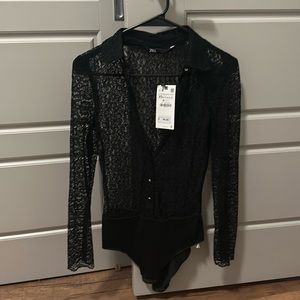 Lace bodysuit Zara tags on